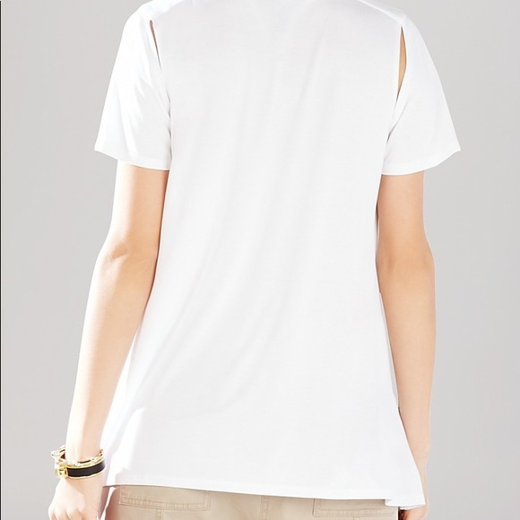 BCBG MAXAZRIA Short Sleeve Cutout T-Shirt - Picture 2 of 6